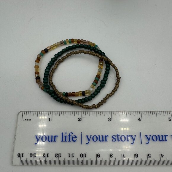 Handcrafted Multicolor Beaded Bracelet Set For Women - Stretch Elastic Design - Picture 4 of 4